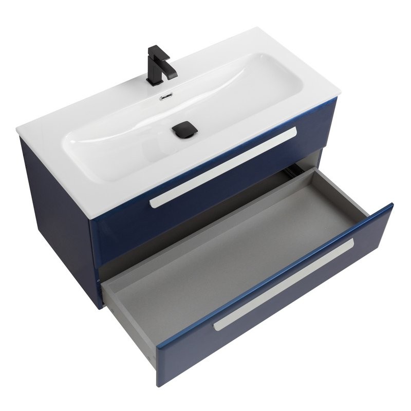 Тумба под раковину без столешницы Cezares Eco Cer-N 100 sapfiro, ручки сатин
