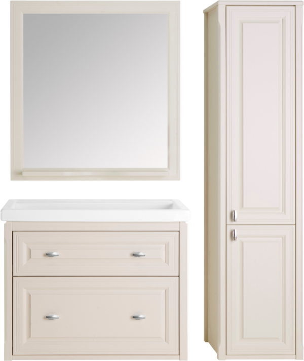 Мебель для ванной комнаты ASB-Woodline Кастелло 80 подвесная, бежевая