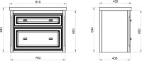 Мебель для ванной комнаты ASB-Woodline Кастелло 80 подвесная, бежевая