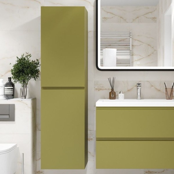 Шкаф-пенал для ванной Art&Max Bianchi оливковый матовый