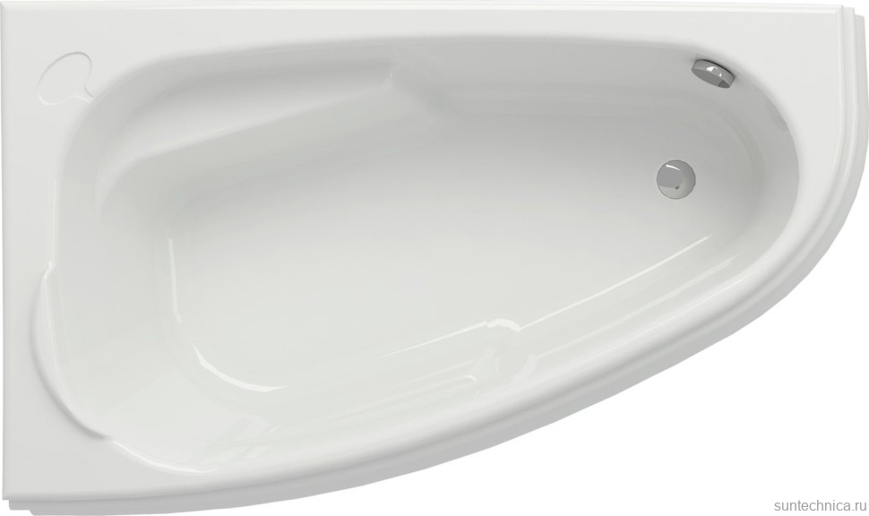 Акриловая ванна Cersanit Joanna L 150x95 см, угловая, левая, встраиваемая, белая, асимметричная, на ножках