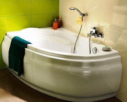 Акриловая ванна Cersanit Joanna L 150x95 см, угловая, левая, встраиваемая, белая, асимметричная, на ножках