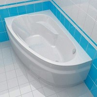 Акриловая ванна Cersanit Joanna L 150x95 см, угловая, левая, встраиваемая, белая, асимметричная, на ножках