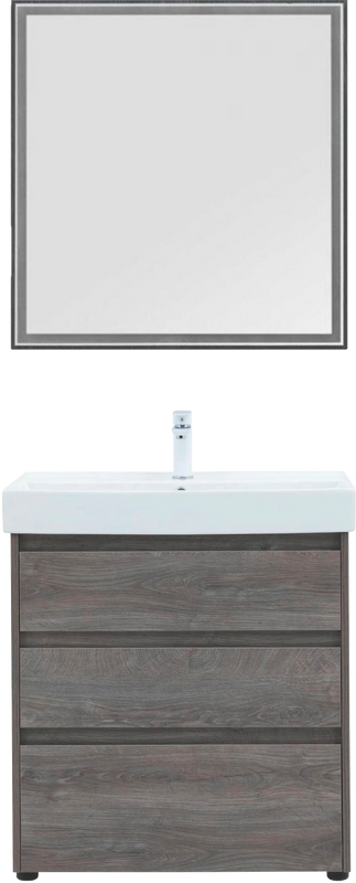 Мебель для ванной комнаты Aquanet Nova Lite 75 напольная, дуб рошелье, 3 ящика
