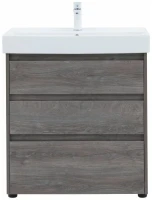 Мебель для ванной комнаты Aquanet Nova Lite 75 напольная, дуб рошелье, 3 ящика