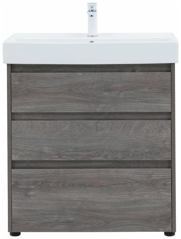 Мебель для ванной комнаты Aquanet Nova Lite 75 напольная, дуб рошелье, 3 ящика