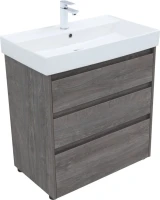 Мебель для ванной комнаты Aquanet Nova Lite 75 напольная, дуб рошелье, 3 ящика