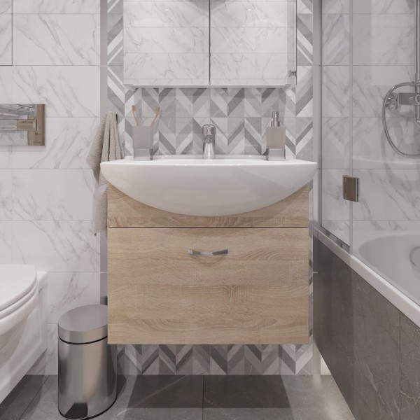 Тумба с раковиной DIWO Муром 70 подвесная, с сифоном