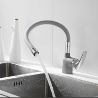 Смеситель для кухни Shevanik S443-9 с гибким изливом, серый