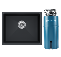 Комплект Мойка Paulmark Lumi LU55-AN антрацит + Измельчитель Intenso