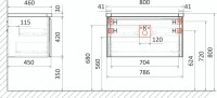 Тумба с раковиной Raval Welto 80