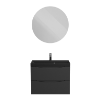 Мебель для ванной комнаты BelBagno Marino 70 подвесная, nero lucido, черная раовина