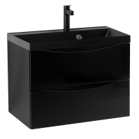 Мебель для ванной комнаты BelBagno Marino 70 подвесная, nero lucido, черная раовина