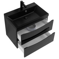 Мебель для ванной комнаты BelBagno Marino 70 подвесная, nero lucido, черная раовина