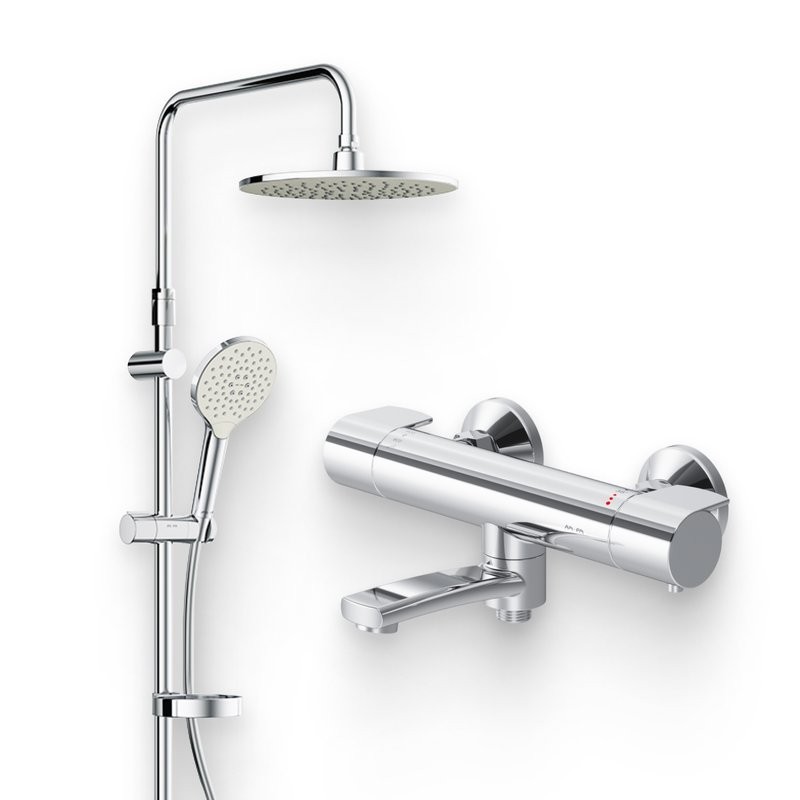 Душевой комплект Термостат AM.PM X-Joy F85A50000 для душа + Стойка Like F0780064