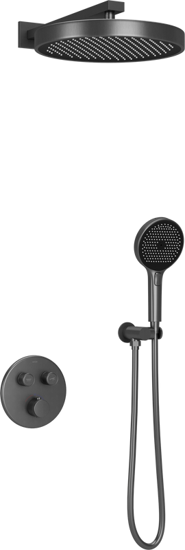 Душевой комплект Sancos Space SC3006GMG вороненая сталь, С ВНУТРЕННЕЙ ЧАСТЬЮ