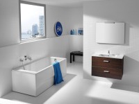 Акриловая ванна Roca Easy 170x75 см, пристенная, белая, с каркасом, со сливом-переливом