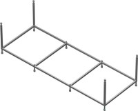 Акриловая ванна Roca Easy 170x75 см, пристенная, белая, с каркасом, со сливом-переливом