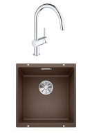 Комплект Мойка Blanco Subline 400-U кофе + Смеситель Grohe Minta 3291800E хром