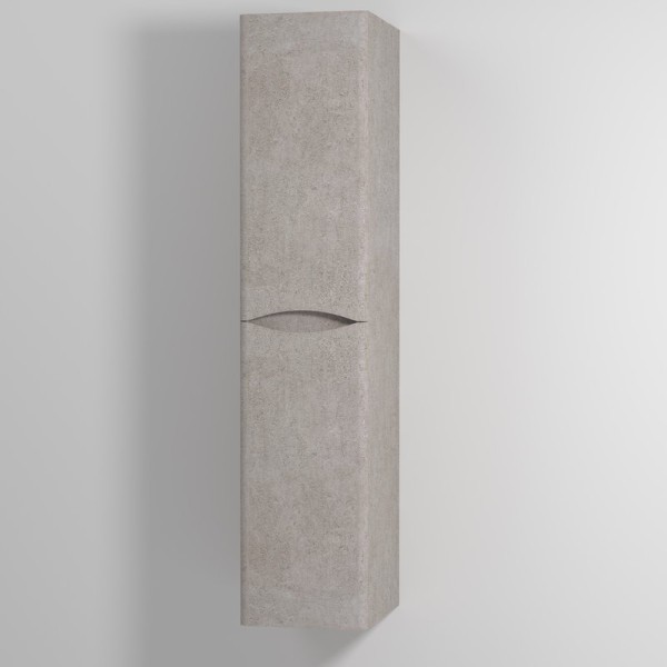 Шкаф пенал для ванной Vod-Ok Adel 35 L, с бельевой корзиной, подвесной, белый камень