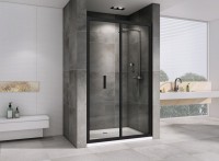 Душевая дверь в нишу Abber Sonnenstrand AG07090B 90 см, профиль черный, стекло прозрачное