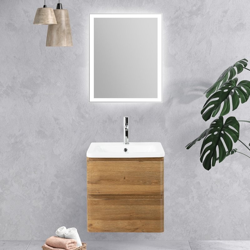 Тумба с раковиной BelBagno Albano-Cer 50 подвесная, rovere rustico