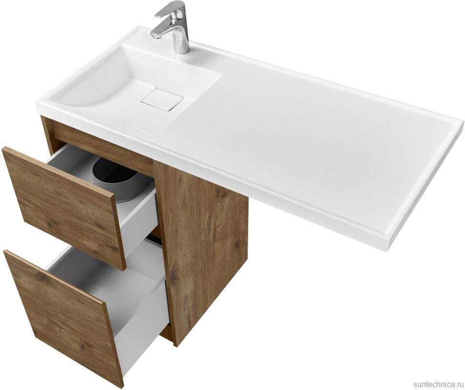 Тумба под раковину без столешницы AQUATON Лондри 40 дуб рустикальный, фасад дуб рустикальный