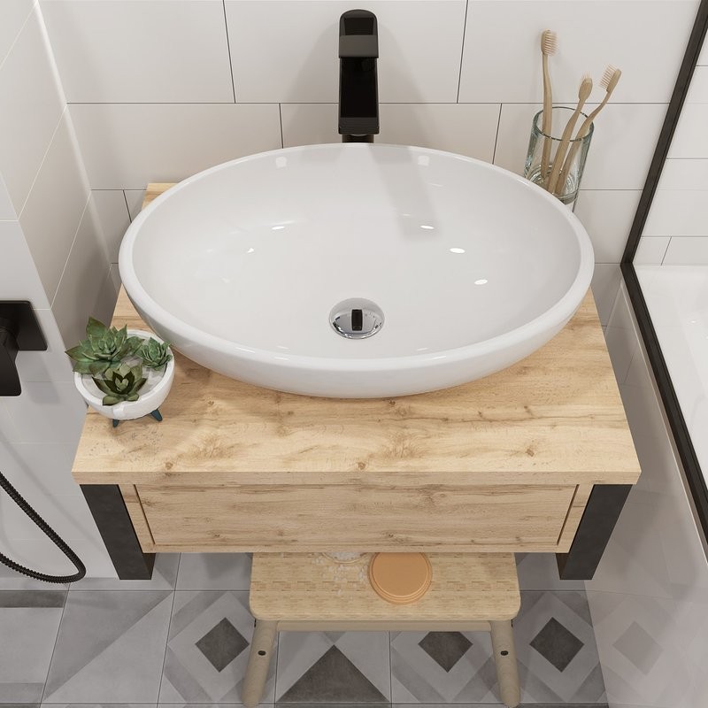 Тумба под раковину 1MarKa Grunge Loft 60П дуб вотан