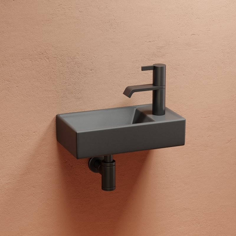 Раковина маленькая в туалет Ceramicanova Element CN6051LMDH темный антрацит матовый