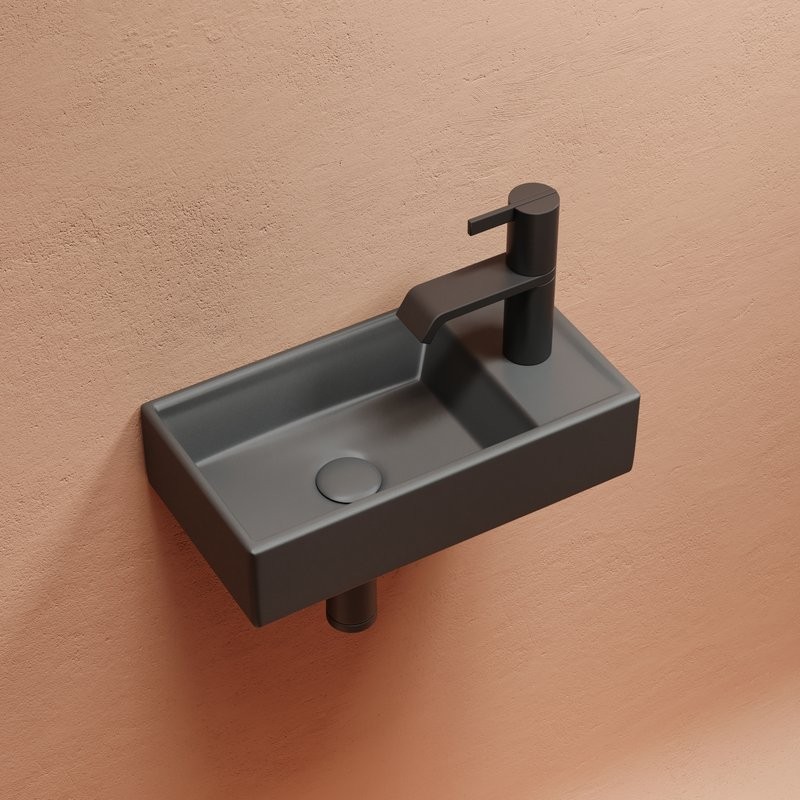 Раковина маленькая в туалет Ceramicanova Element CN6051LMDH темный антрацит матовый