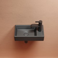 Раковина маленькая в туалет Ceramicanova Element CN6051LMDH темный антрацит матовый