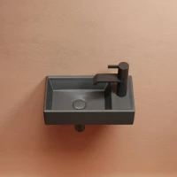 Раковина маленькая в туалет Ceramicanova Element CN6051LMDH темный антрацит матовый