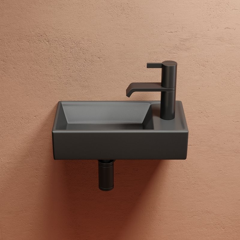 Раковина маленькая в туалет Ceramicanova Element CN6051LMDH темный антрацит матовый