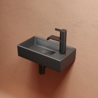 Раковина маленькая в туалет Ceramicanova Element CN6051LMDH темный антрацит матовый