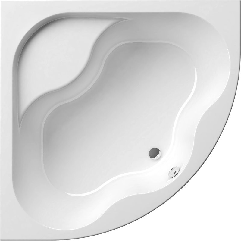 Акриловая ванна Ravak Gentiana CF01000000 без опоры 140x140 см, угловая, встраиваемая, белая, четверть круга
