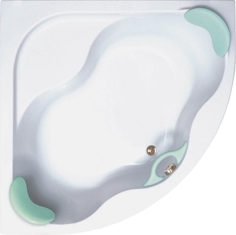 Акриловая ванна Ravak Gentiana CF01000000 без опоры 140x140 см, угловая, встраиваемая, белая, четверть круга