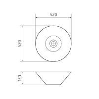 Накладная раковина GID Esfera N9102 42 глянцевая белая, круглая, фаянс