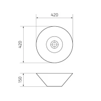 Накладная раковина GID Esfera N9102 42 глянцевая белая, круглая, фаянс