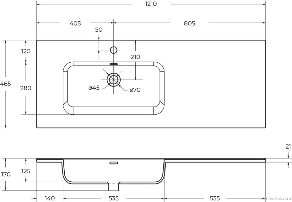 Мебельная раковина BelBagno BB1200ETL-L