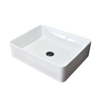 Накладная раковина GID Geometrico N9104 52 глянцевая белая, прямоугольная, фаянс