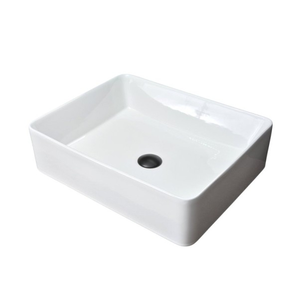 Накладная раковина GID Geometrico N9104 52 глянцевая белая, прямоугольная, фаянс