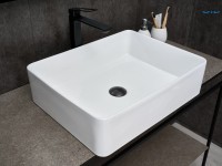 Накладная раковина GID Geometrico N9104 52 глянцевая белая, прямоугольная, фаянс