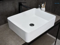 Накладная раковина GID Geometrico N9104 52 глянцевая белая, прямоугольная, фаянс