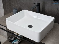 Накладная раковина GID Geometrico N9104 52 глянцевая белая, прямоугольная, фаянс