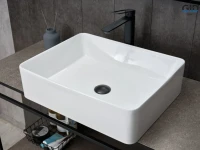 Накладная раковина GID Geometrico N9104 52 глянцевая белая, прямоугольная, фаянс