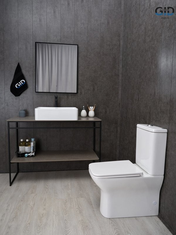 Накладная раковина GID Geometrico N9104 52 глянцевая белая, прямоугольная, фаянс