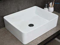 Накладная раковина GID Geometrico N9104 52 глянцевая белая, прямоугольная, фаянс