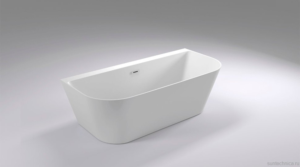 Акриловая ванна Black&White Swan SB115 170x80 см, отдельностоящая, белая, овальная, с каркасом, со сливом-переливом, с донным клапаном