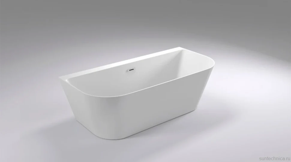 Акриловая ванна Black&White Swan SB115 170x80 см, отдельностоящая, белая, овальная, с каркасом, со сливом-переливом, с донным клапаном