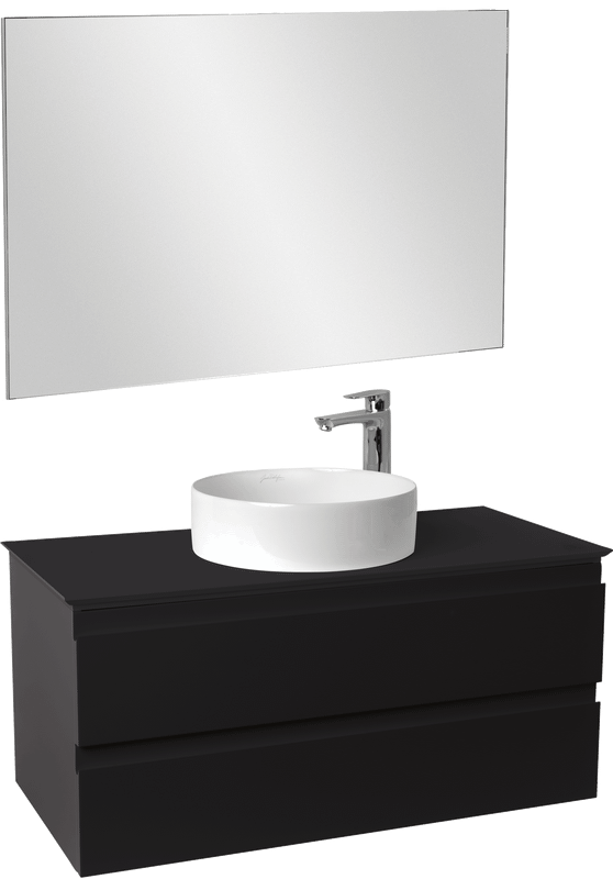 Мебель для ванной комнаты Jacob Delafon Madeleine 100 черная матовая с подсветкой